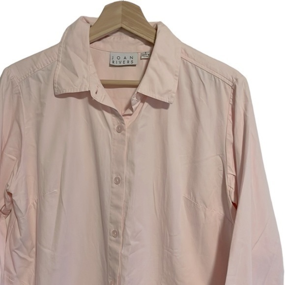 Joan Rivers Button Up‎ Long Sleeve Shirt Women’s Size Small Blouse Top Pink - Picture 2 of 8